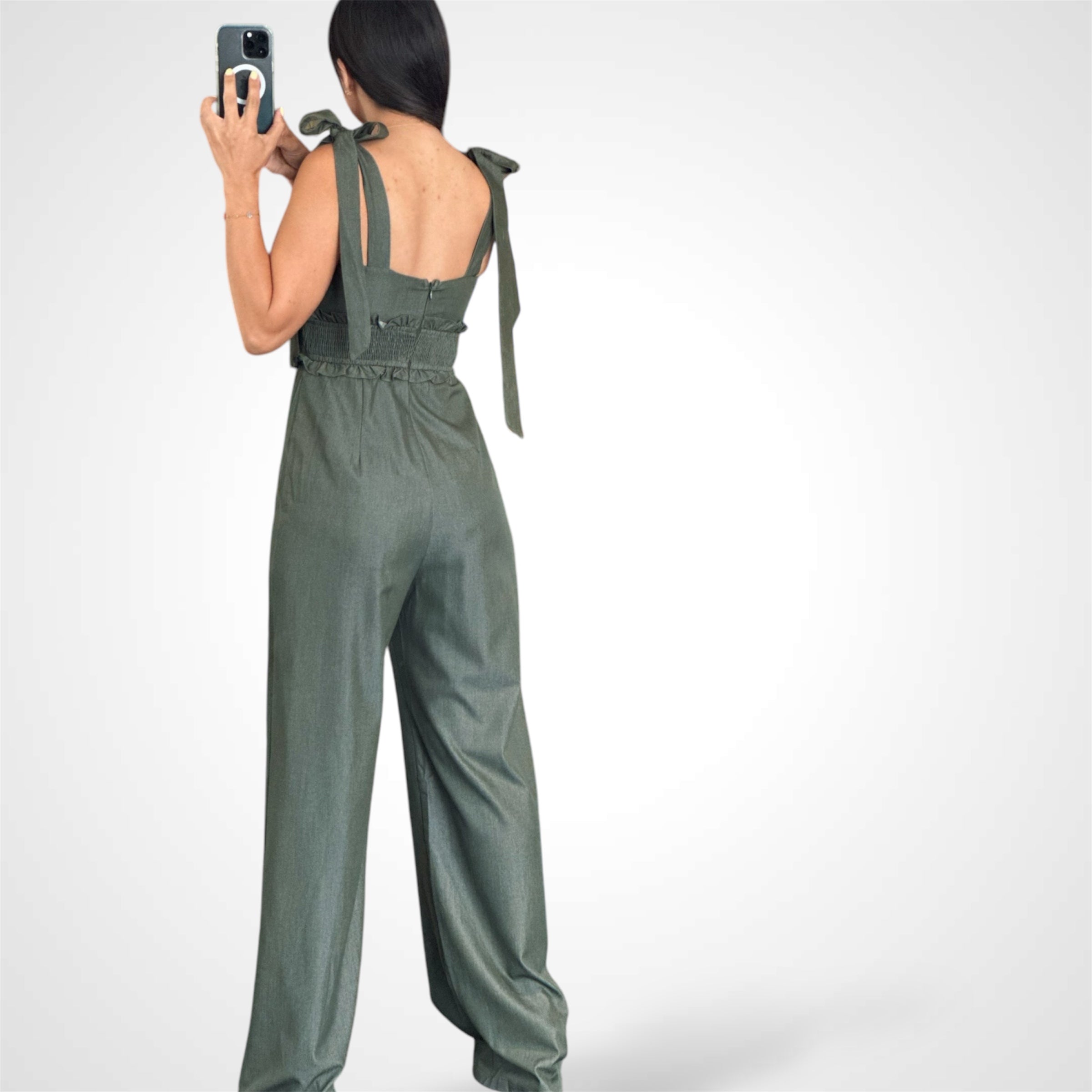 Smocking Wide Leg Jumpsuit•-3