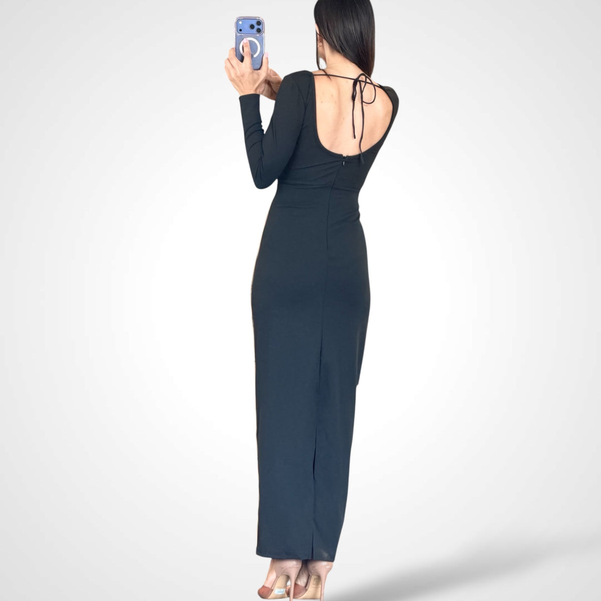 Noelle Contrast Long Dress-3