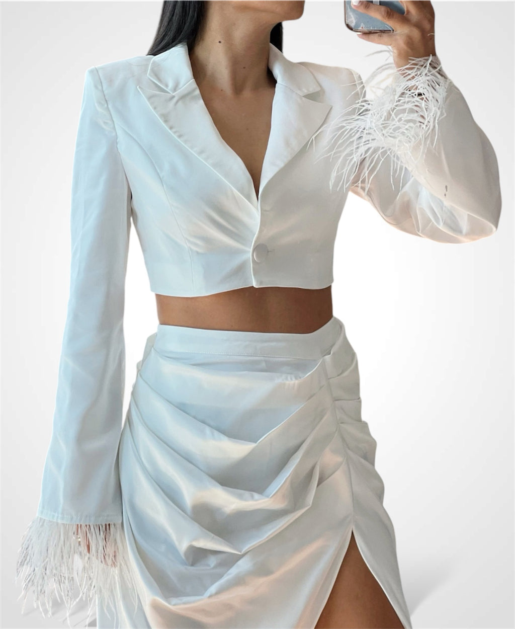 Feathers Blazer Set