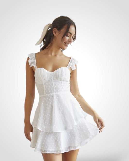 Ruffle Satin Cami Mini Dress
