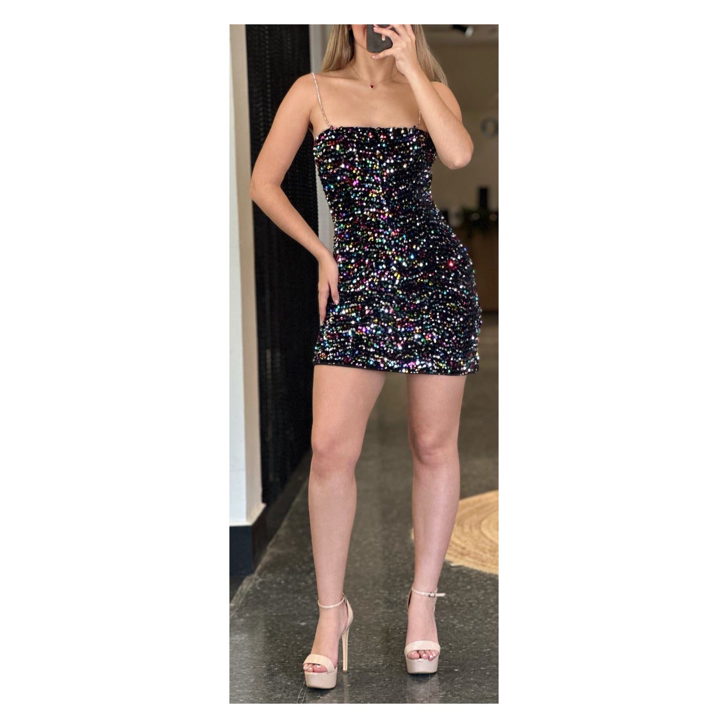 SLEEVELESS BODYCON SEQUINS MINI DRESS