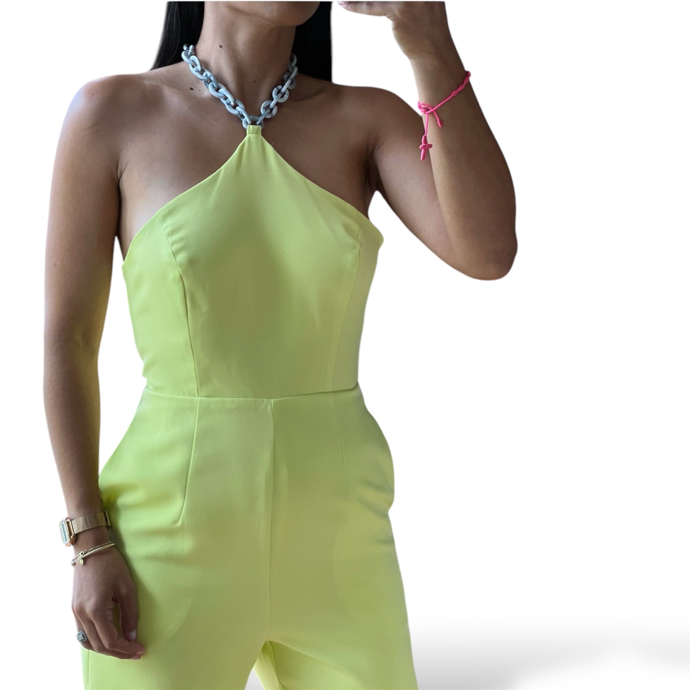 Halter Lime Jumsuit•-2