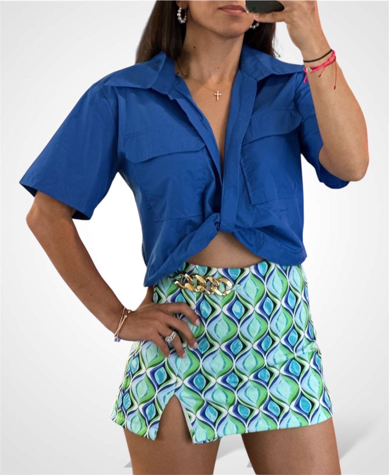 Poplin Twist Front SLV Top