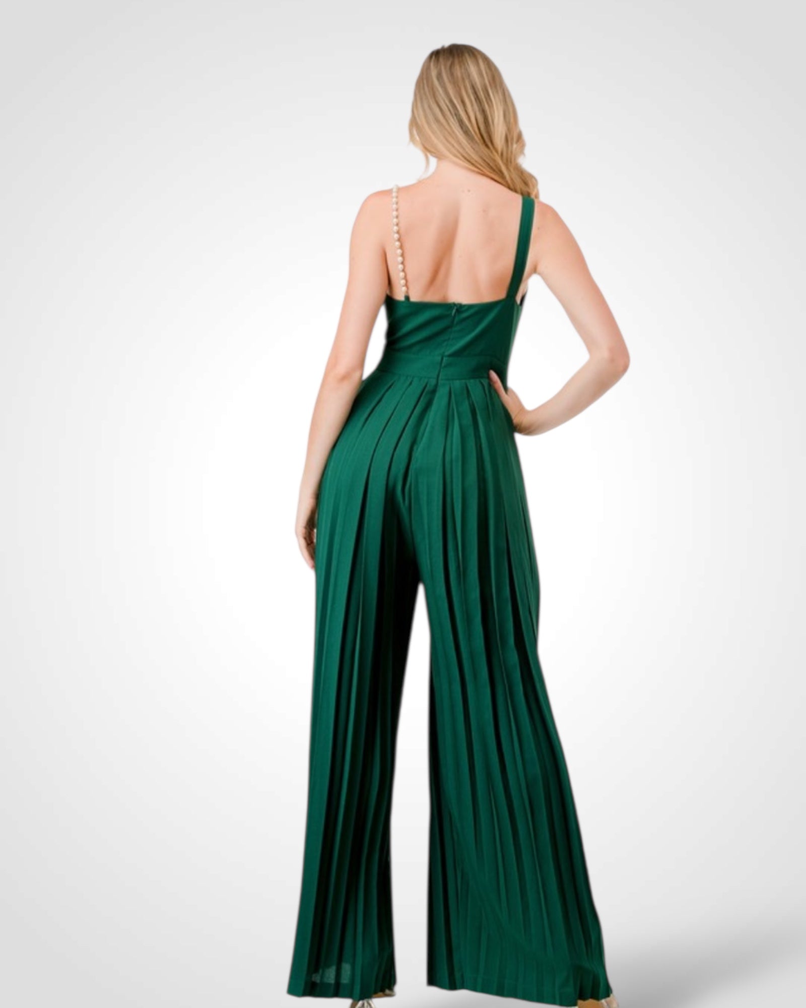 GREENPearl Detail Wide Leg Jumpsuit