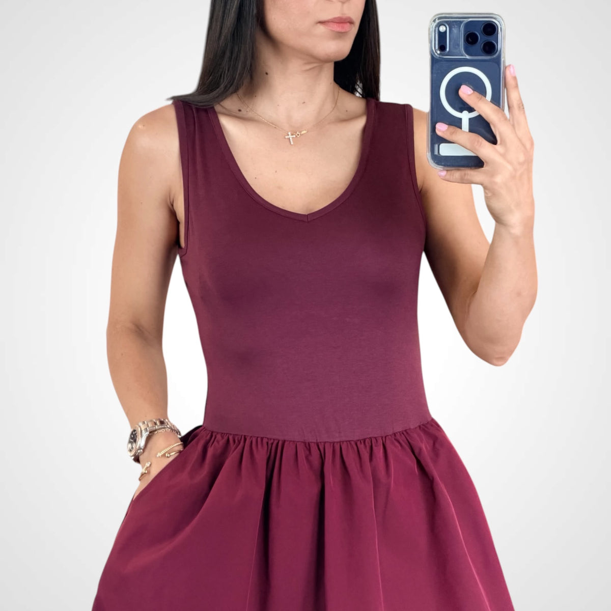 Wine Muse Midi Dress-2