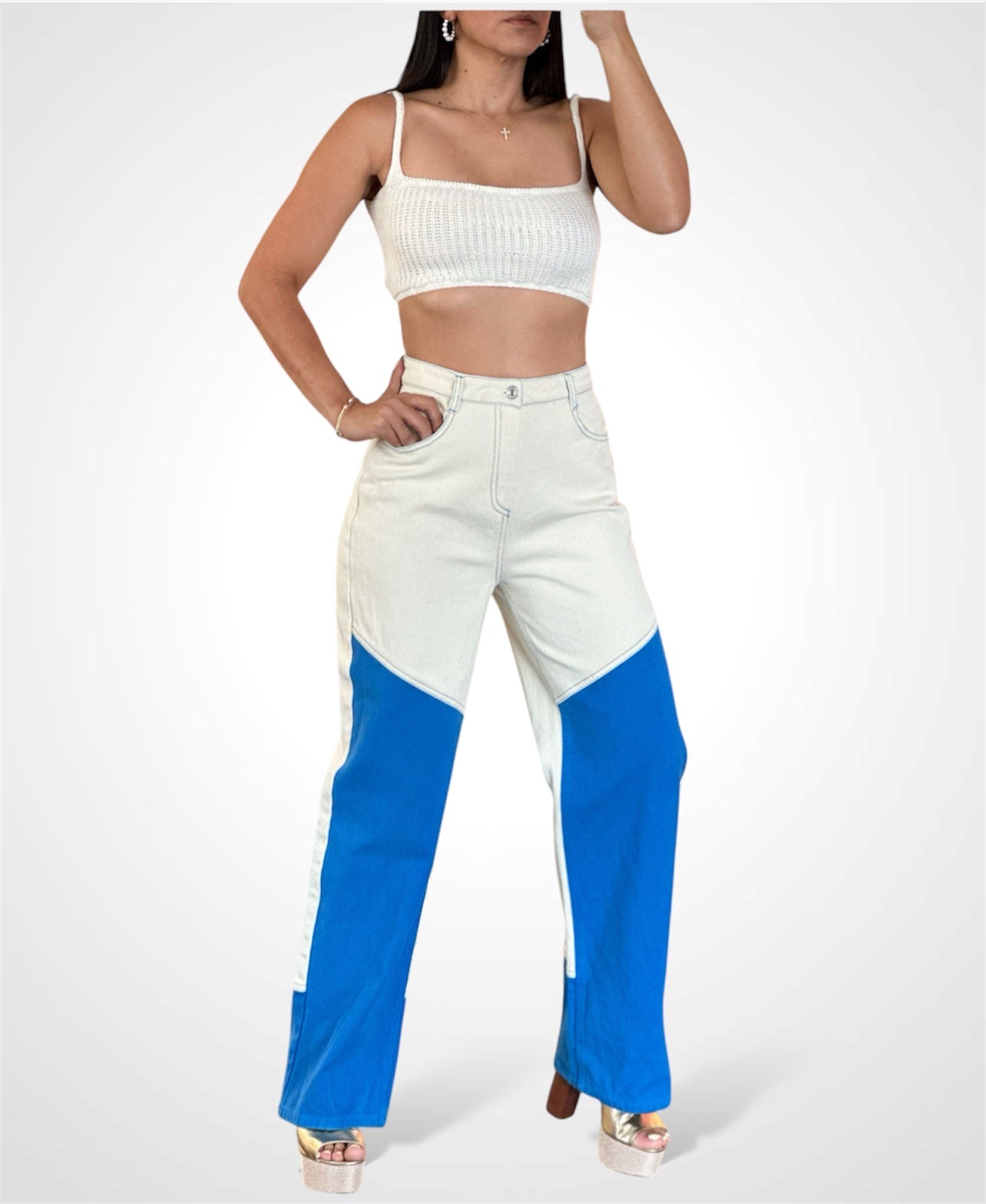 Color Block Jeans•-2
