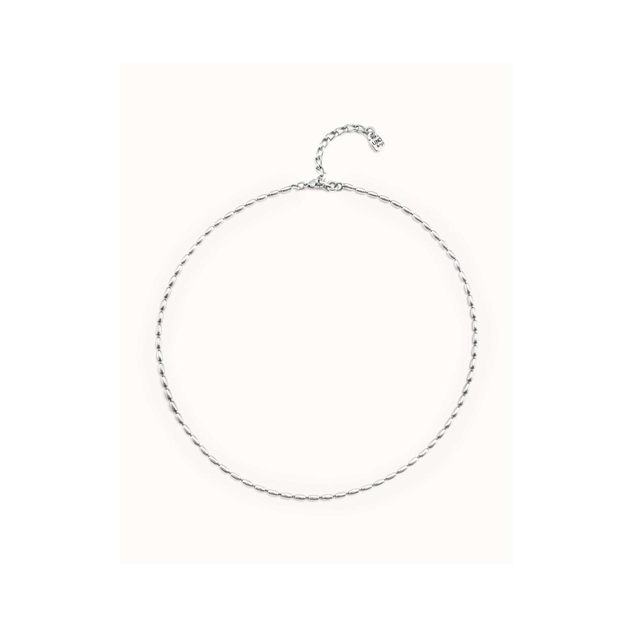 UNO D 50-Sterling silver-plated chain with thin oval links and carabiner clasp•-1