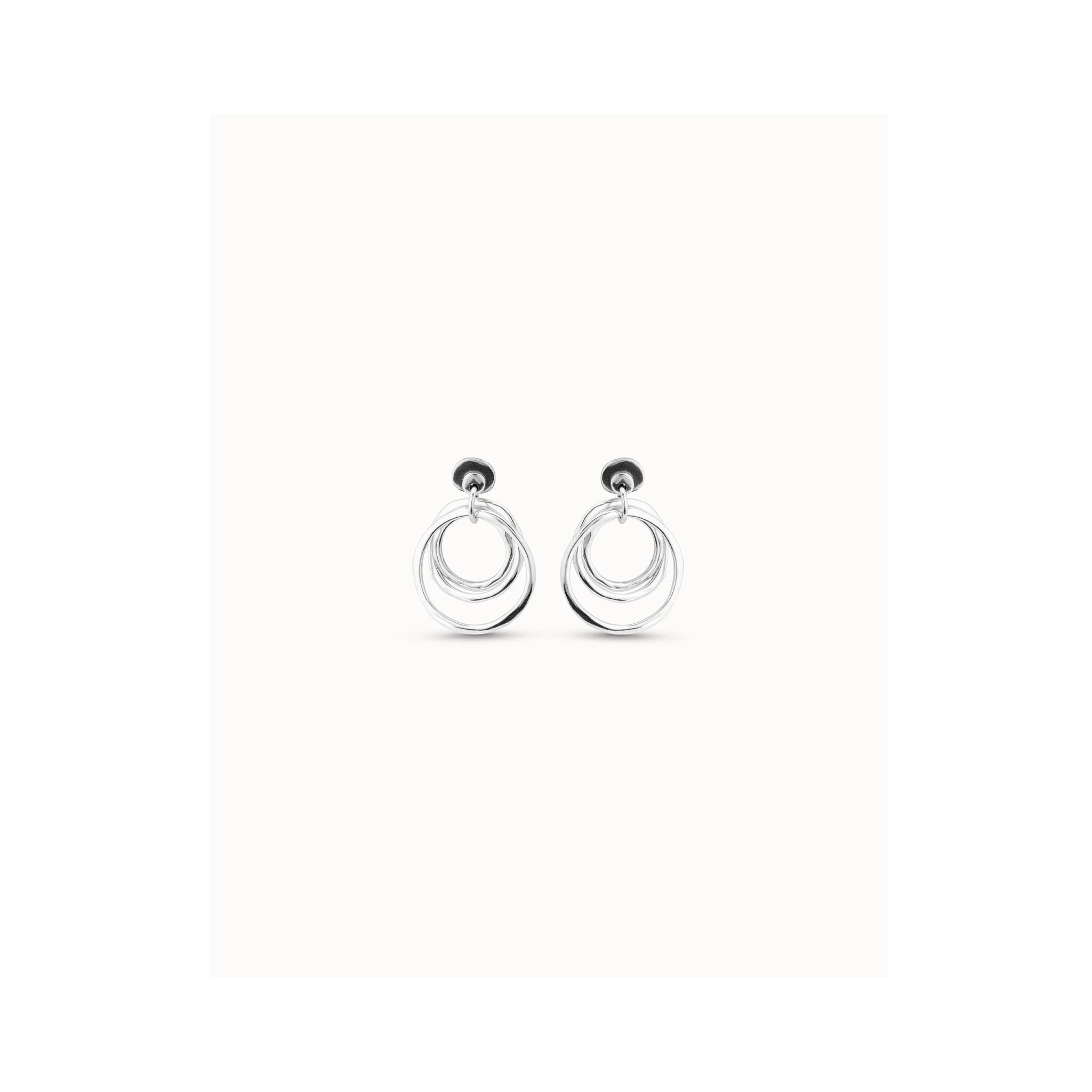 UNO D 50-Sterling silver-plated irregular hoop earrings