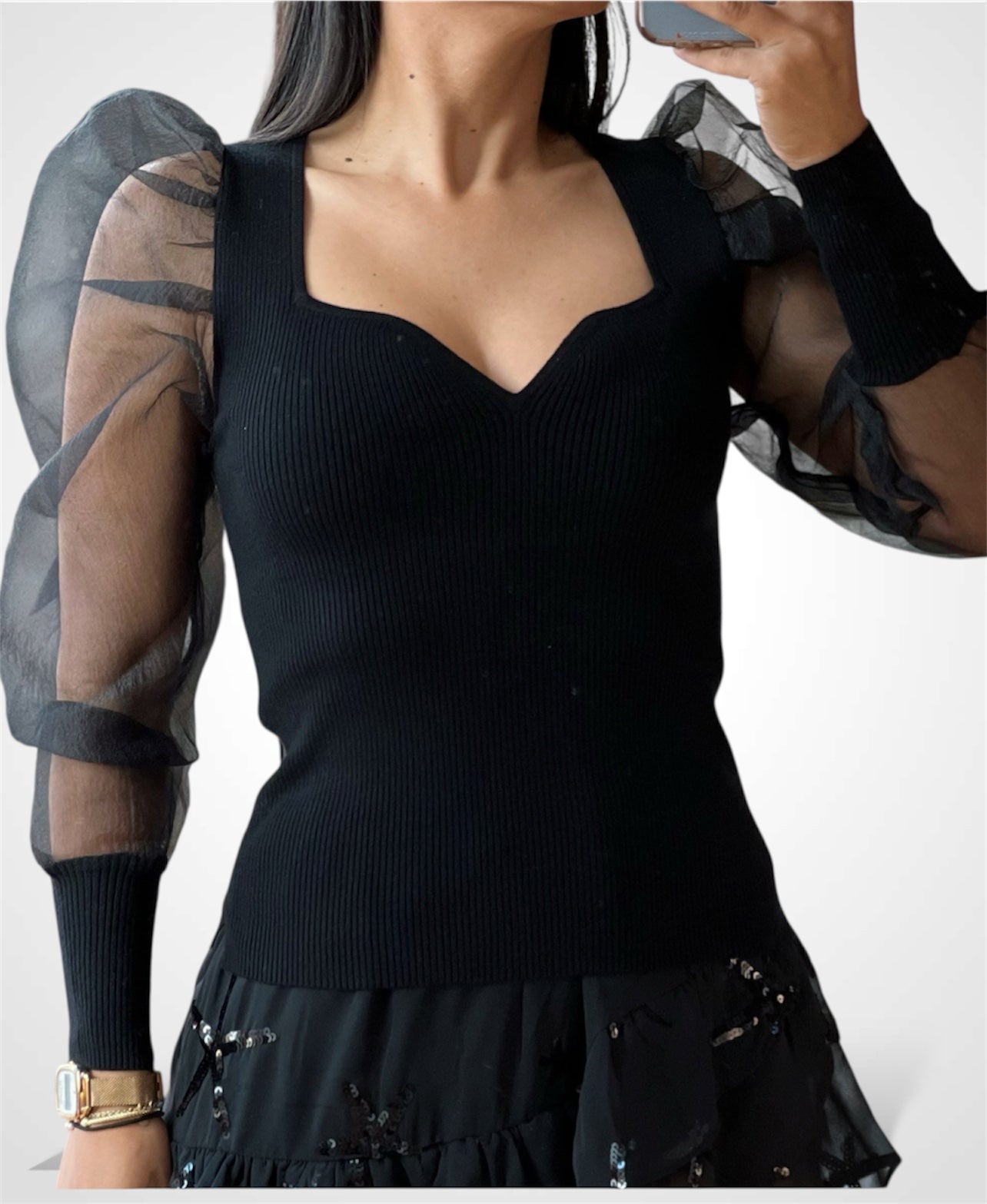 Puff Organza Sweater