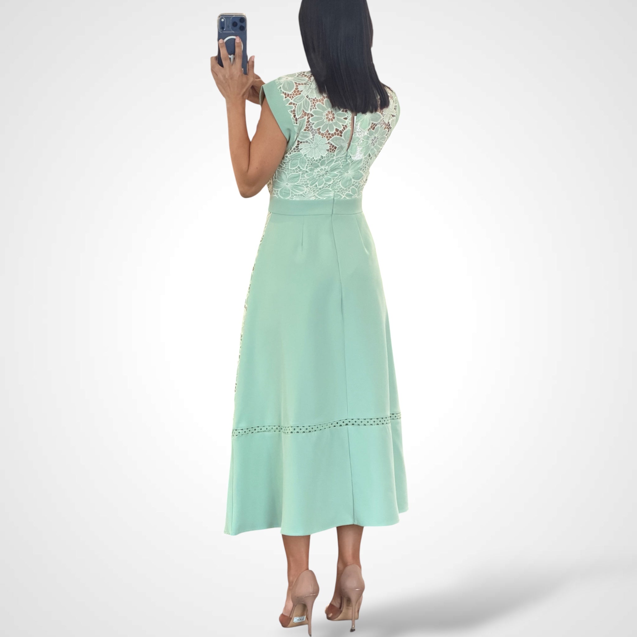 MINT BLOSSOM LACE MIDI DRESS-3