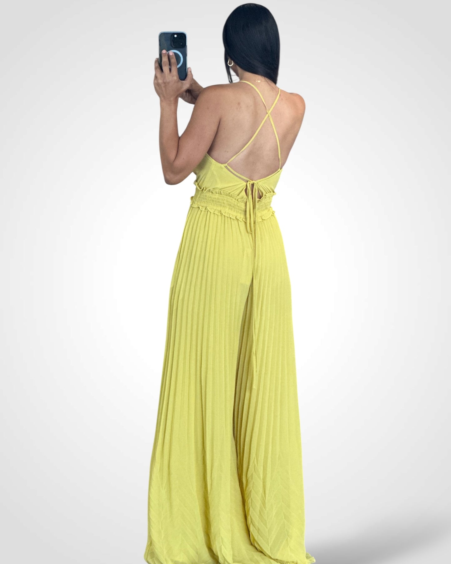 Pleats Detail Jumpsuit (YELLOW)