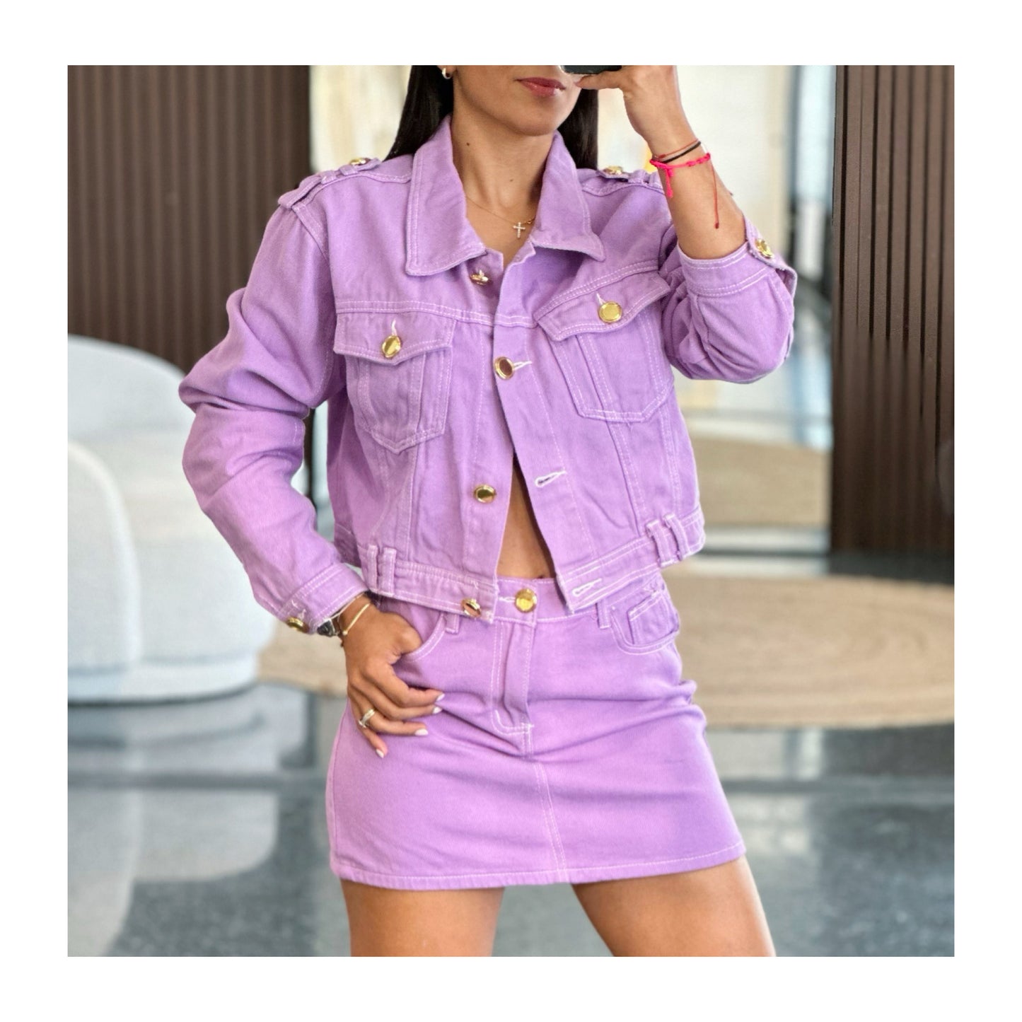 Lavender Denim Jacket