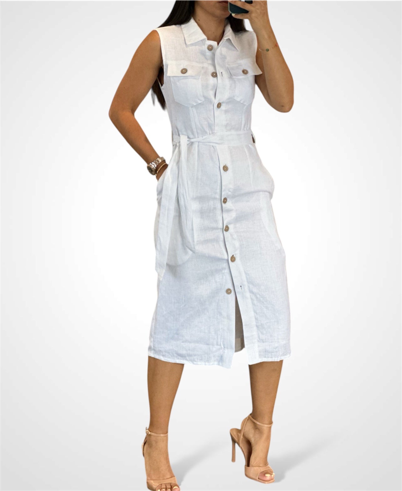 WHITE KAREN DRESS•-1