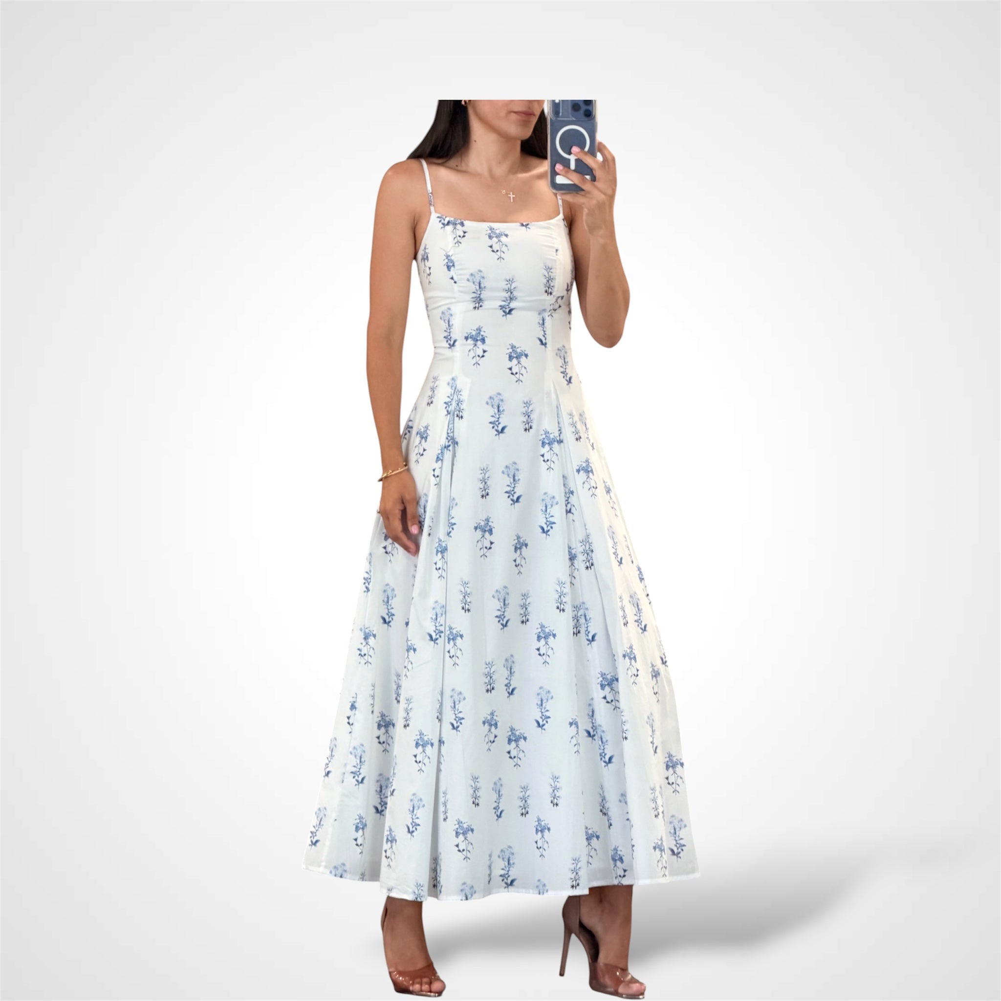 Floral Printed Strap Midi Dress-1