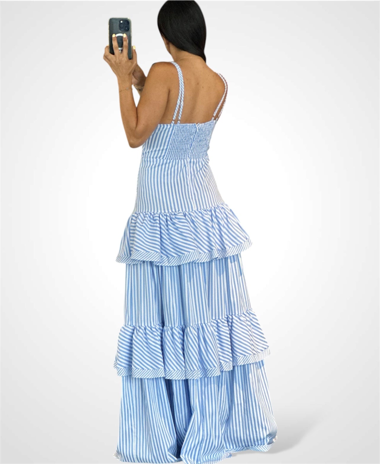 Ruffle Stripe Maxi Dress