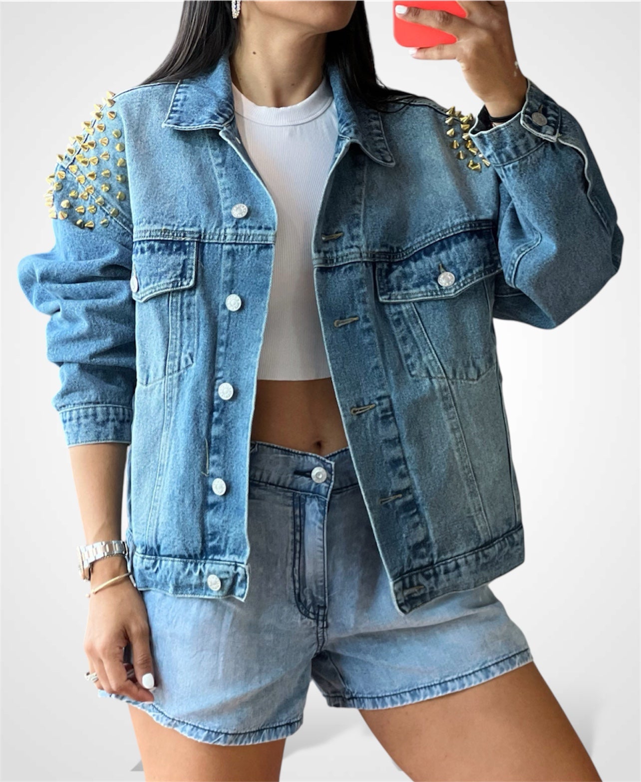 Spike Studded Denim Jacket