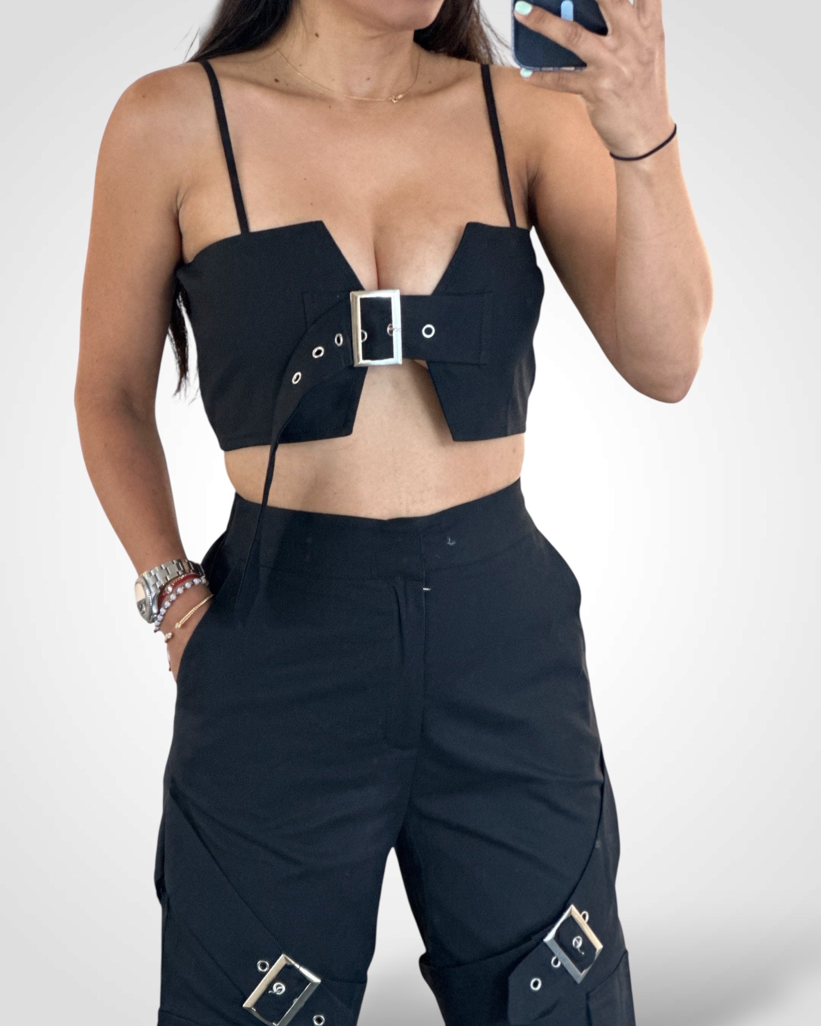 LONG PANTS BLACK SET•-2