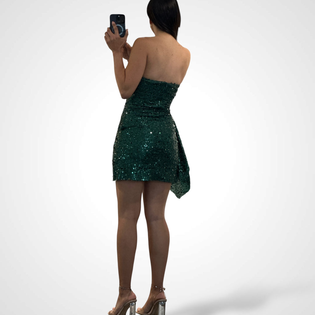 HUNTERGREEN SEQUIN MINI DRESS
