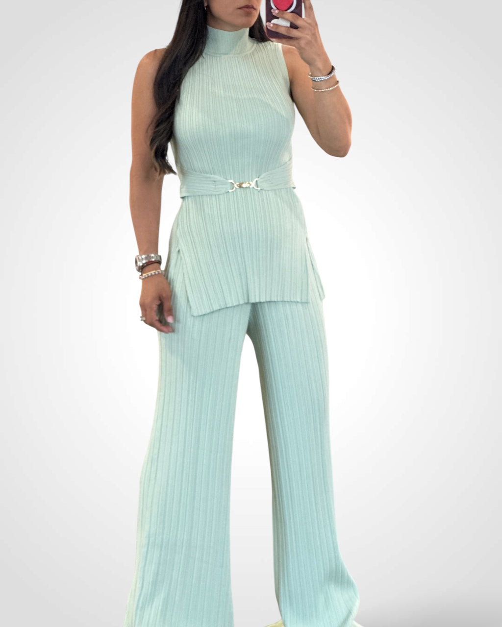 Sage Viscose Pants Set