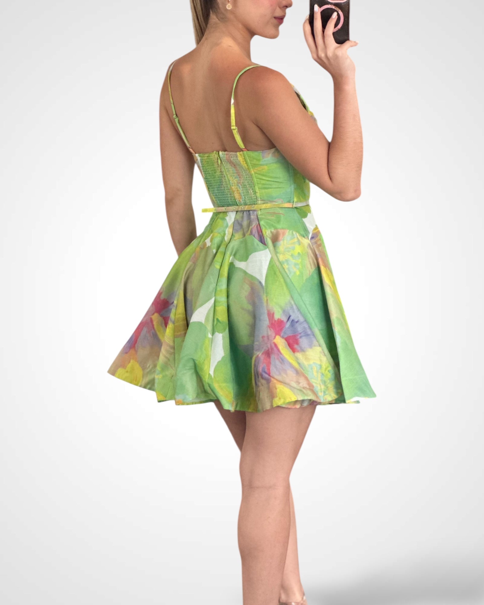 Lime Multi Dress•-5
