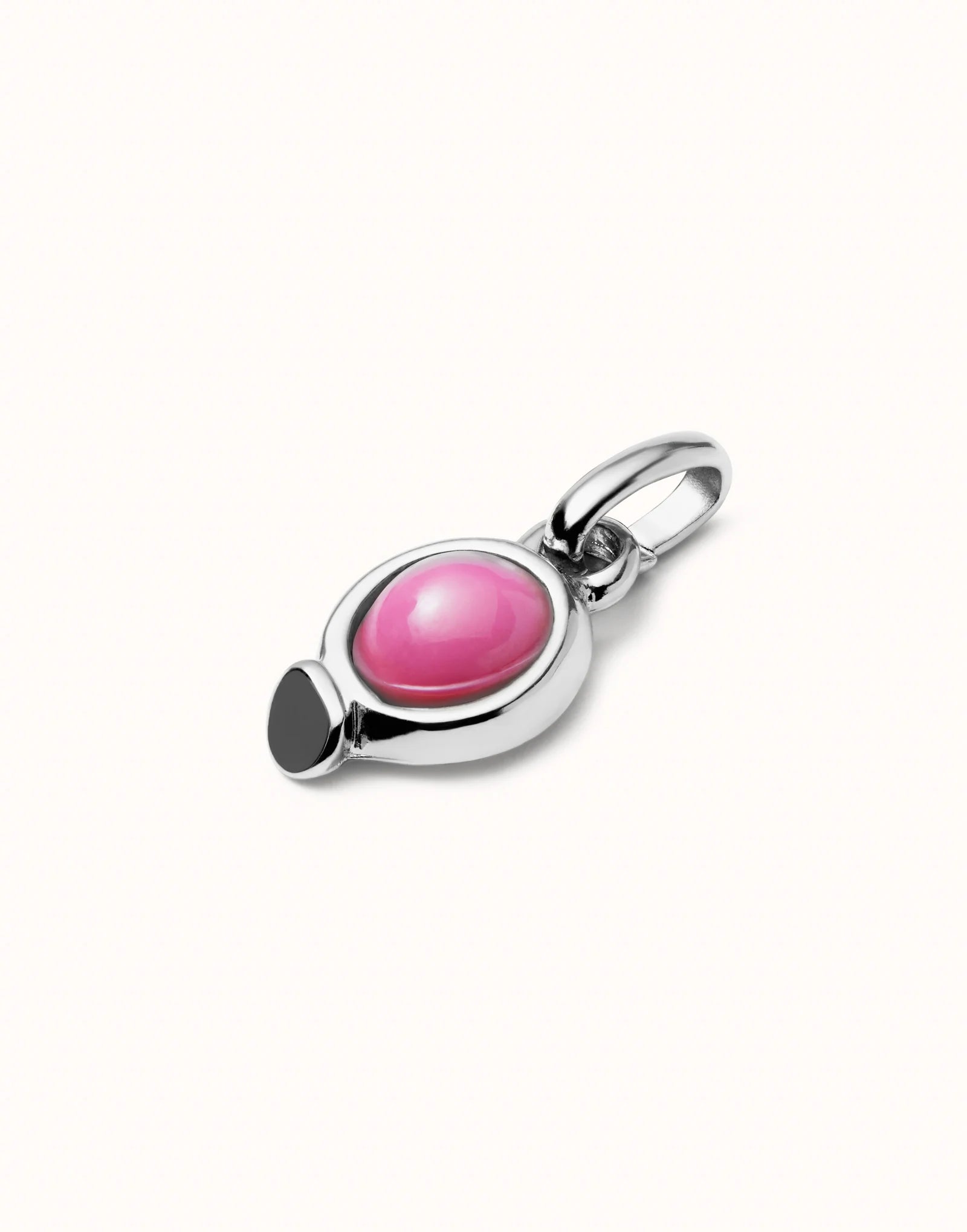 Uno de 50 Sterling silver-plated charm with pink stone