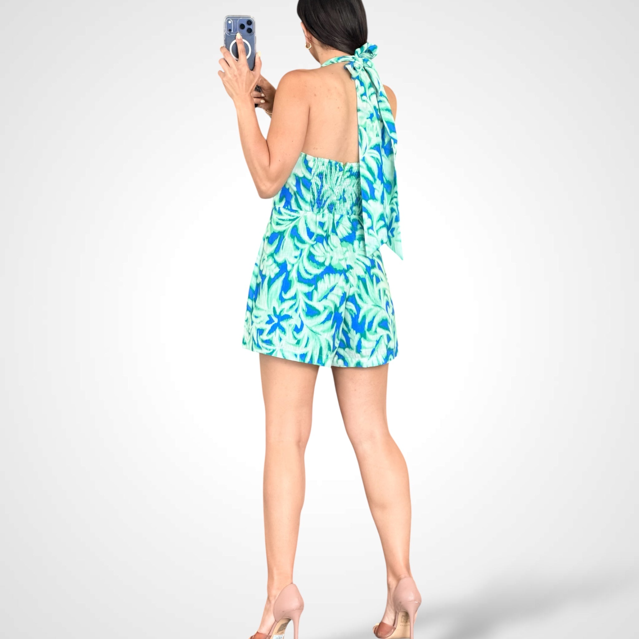 Palm Isles Haler Romper•-3