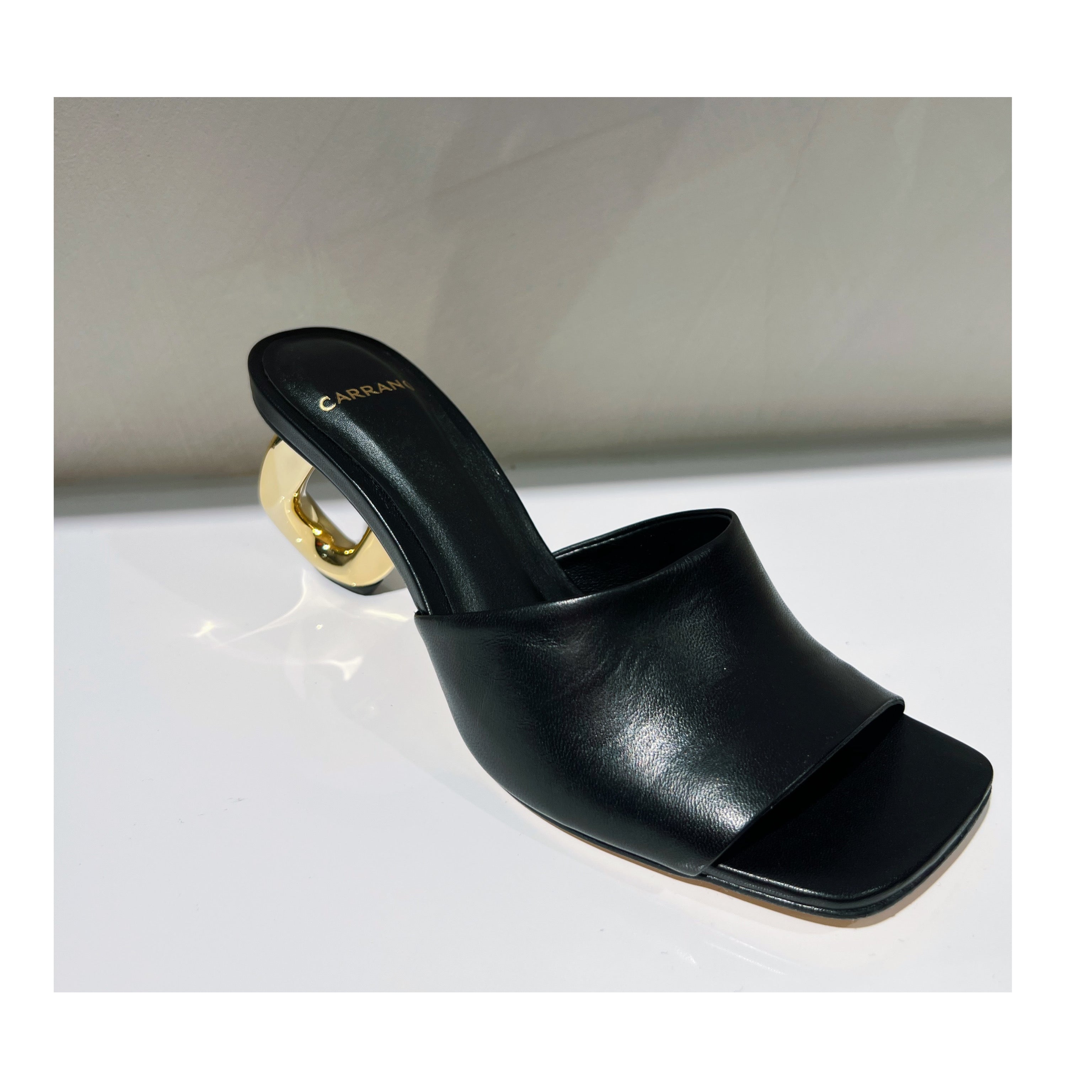 DRESS SANDAL LEATHER BLACK•-2