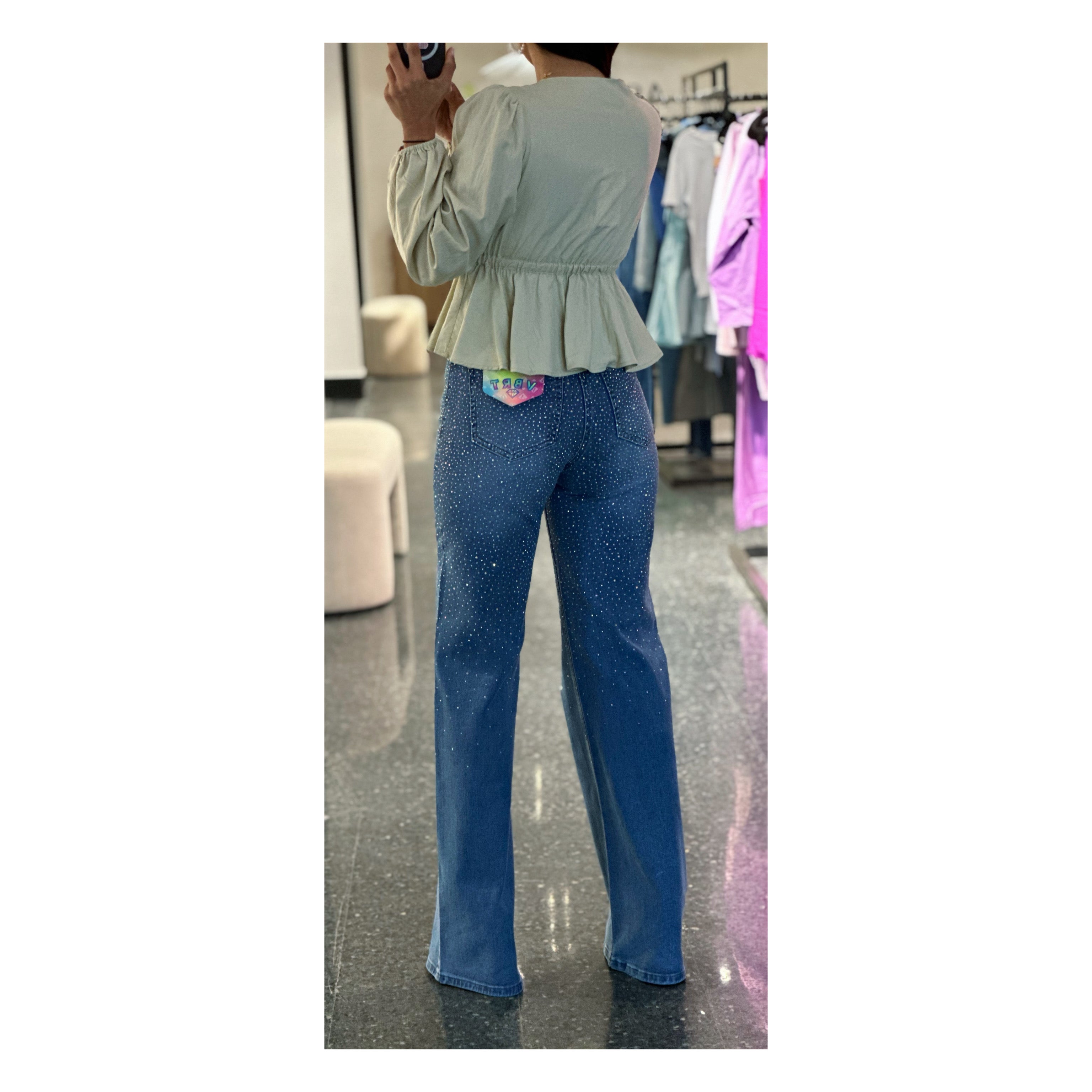 Sage Long Sleeve Tie Top•-3