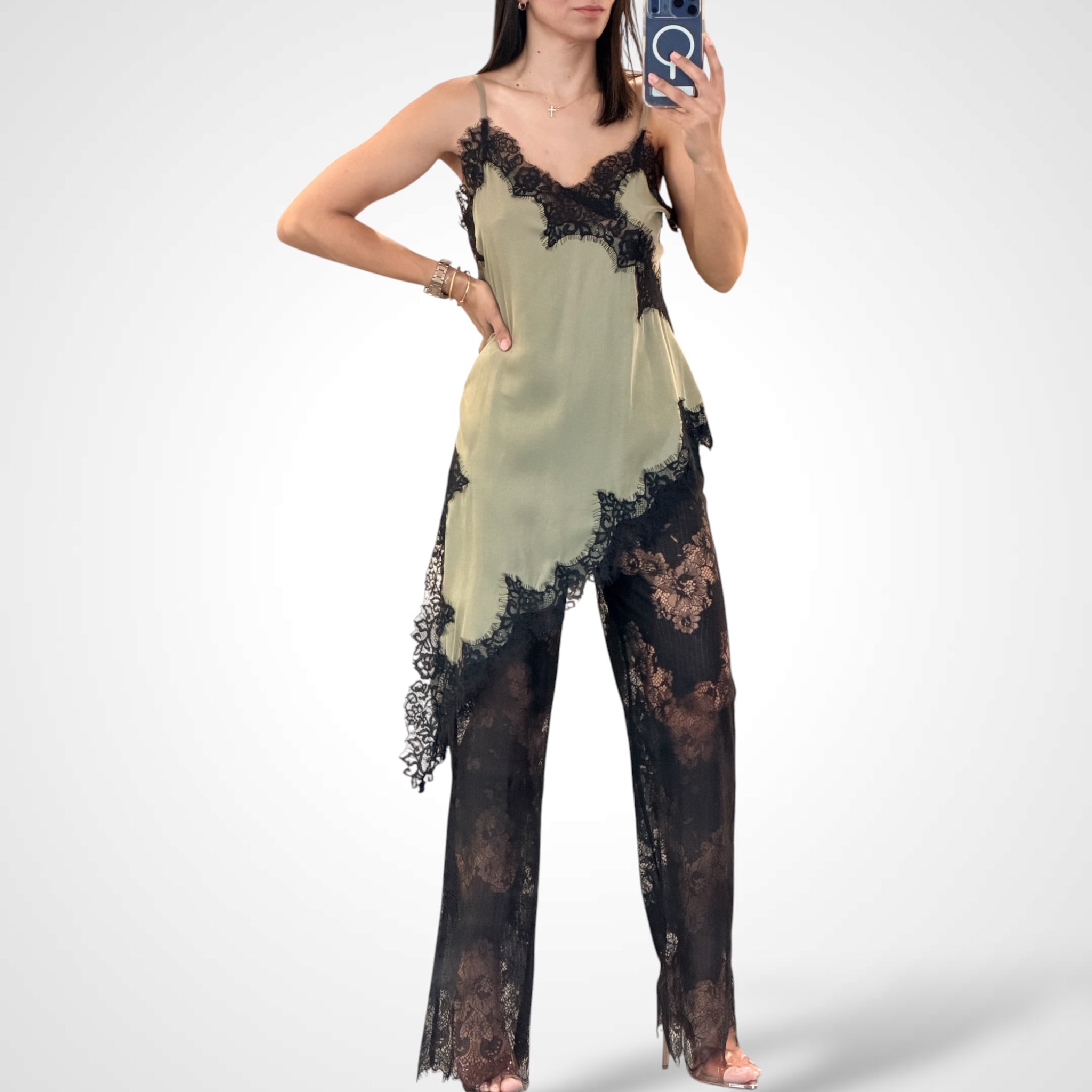 Satin Lace 2-Piece Set