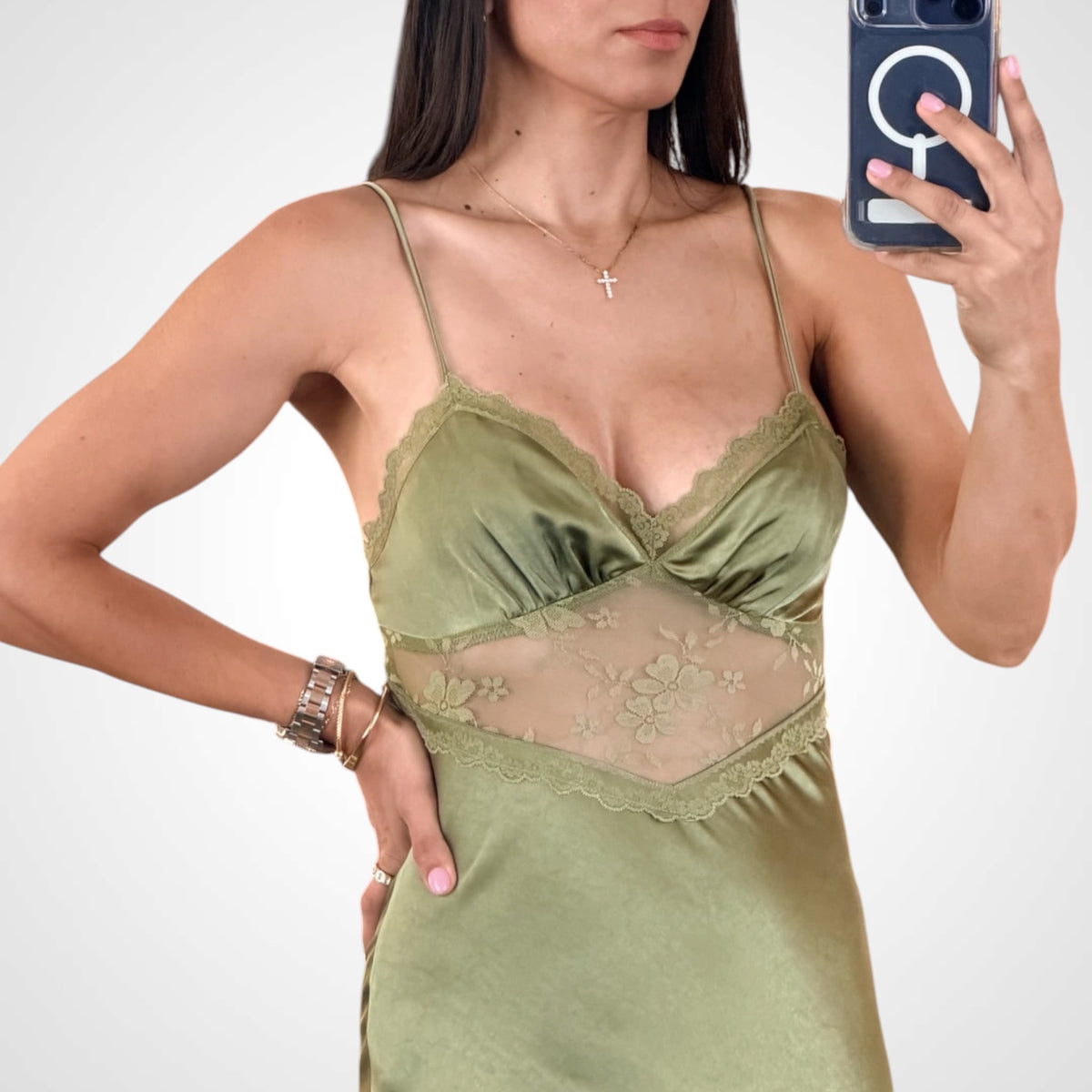 Olive Allure Maxi Dress-2