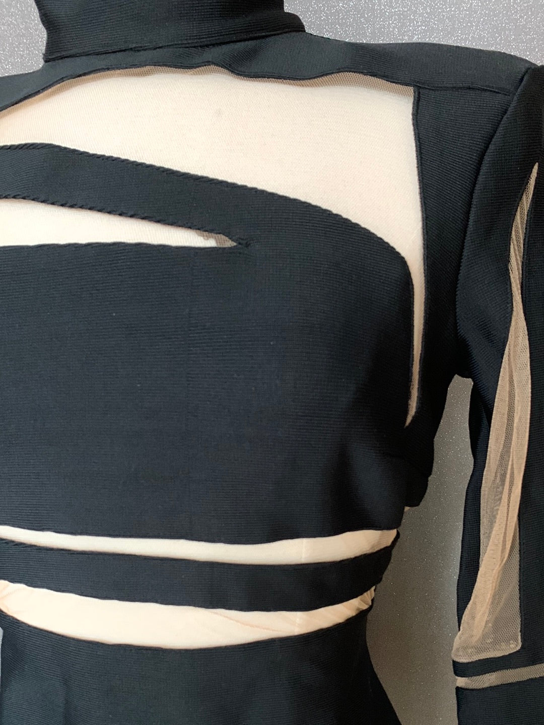 Mesh Detail Mini Dress•-2