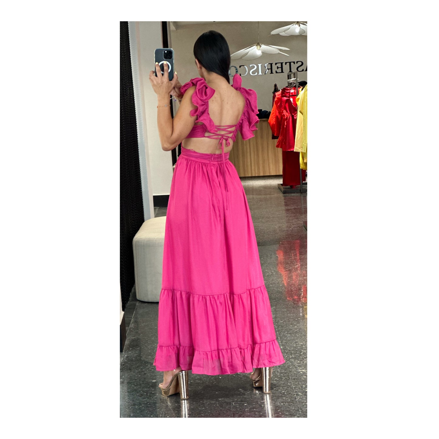 SJ Ruffle Strap Midi Dress