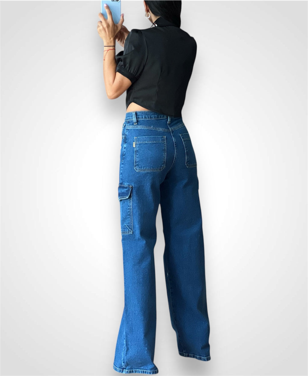 Rhinestone Collar Crop Polo