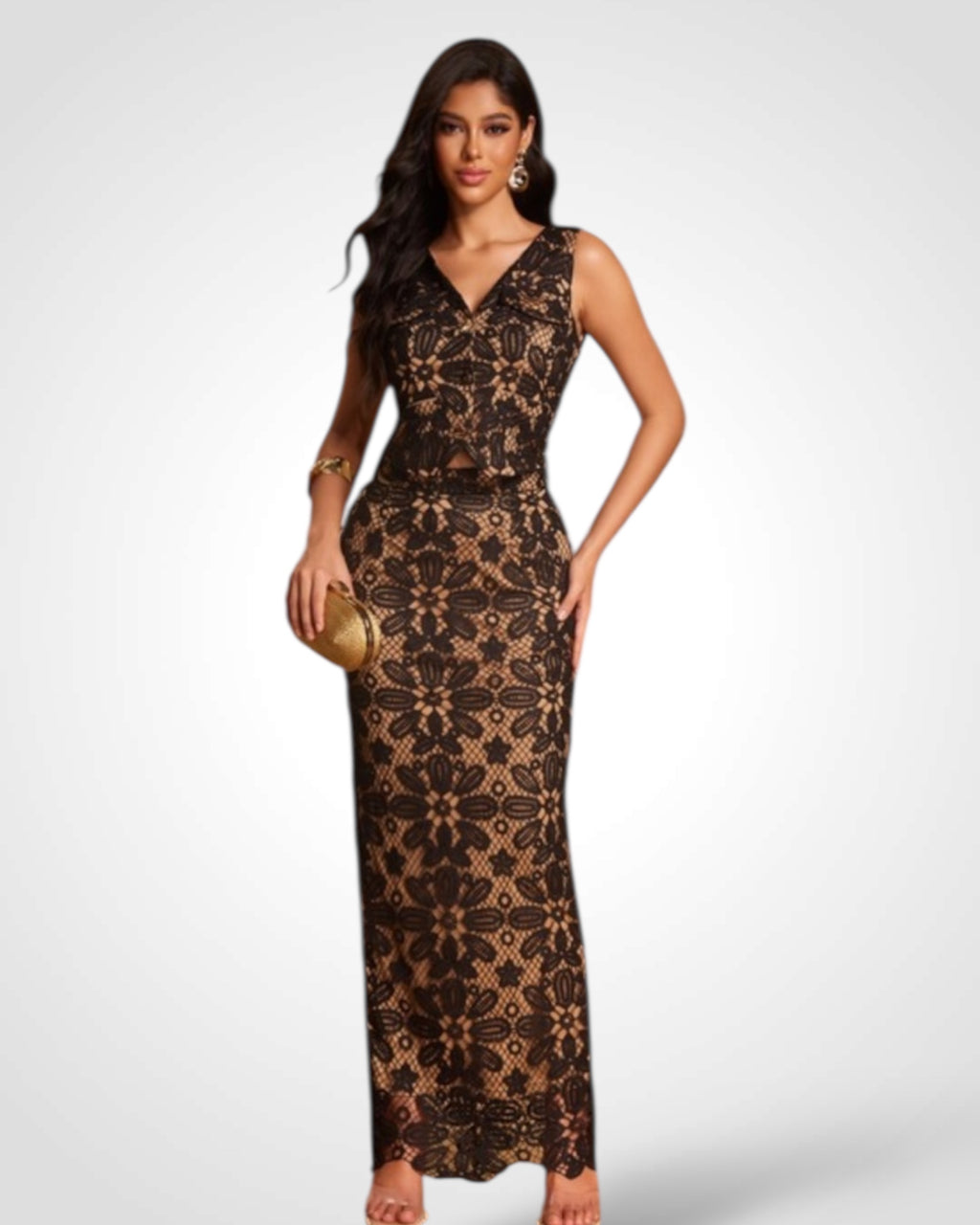 Solid Color Matching Skirt Set