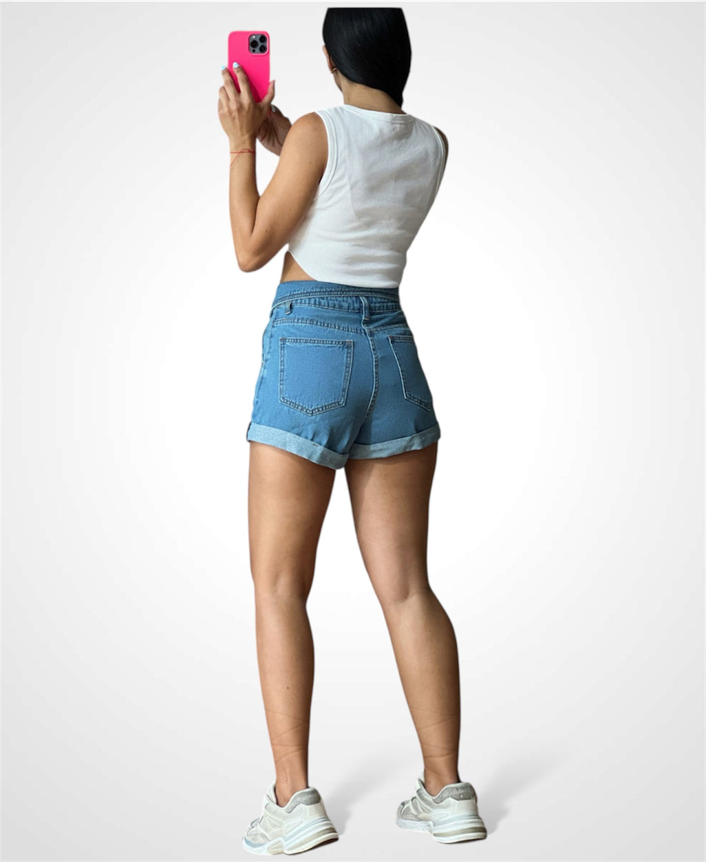 Waist Flip Denim Roll Up Shorts