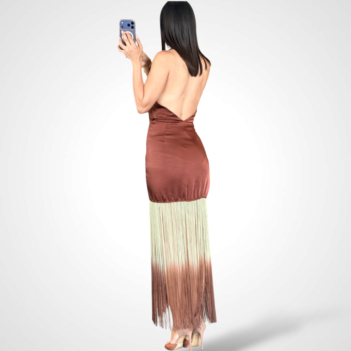 Mocha Muse Fringe Dress-3