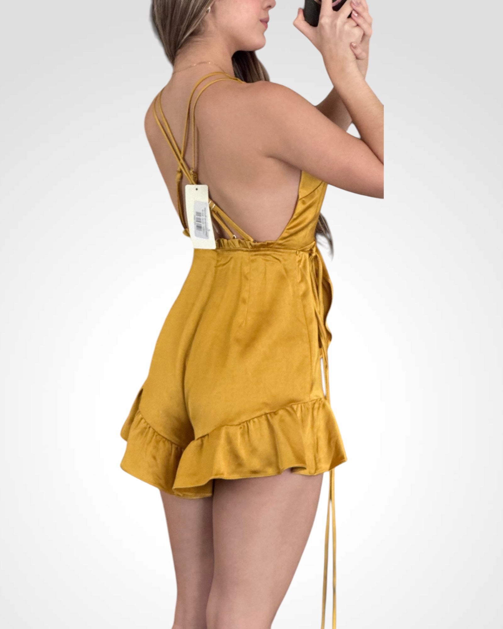 Satin Overwrap Romper•-2