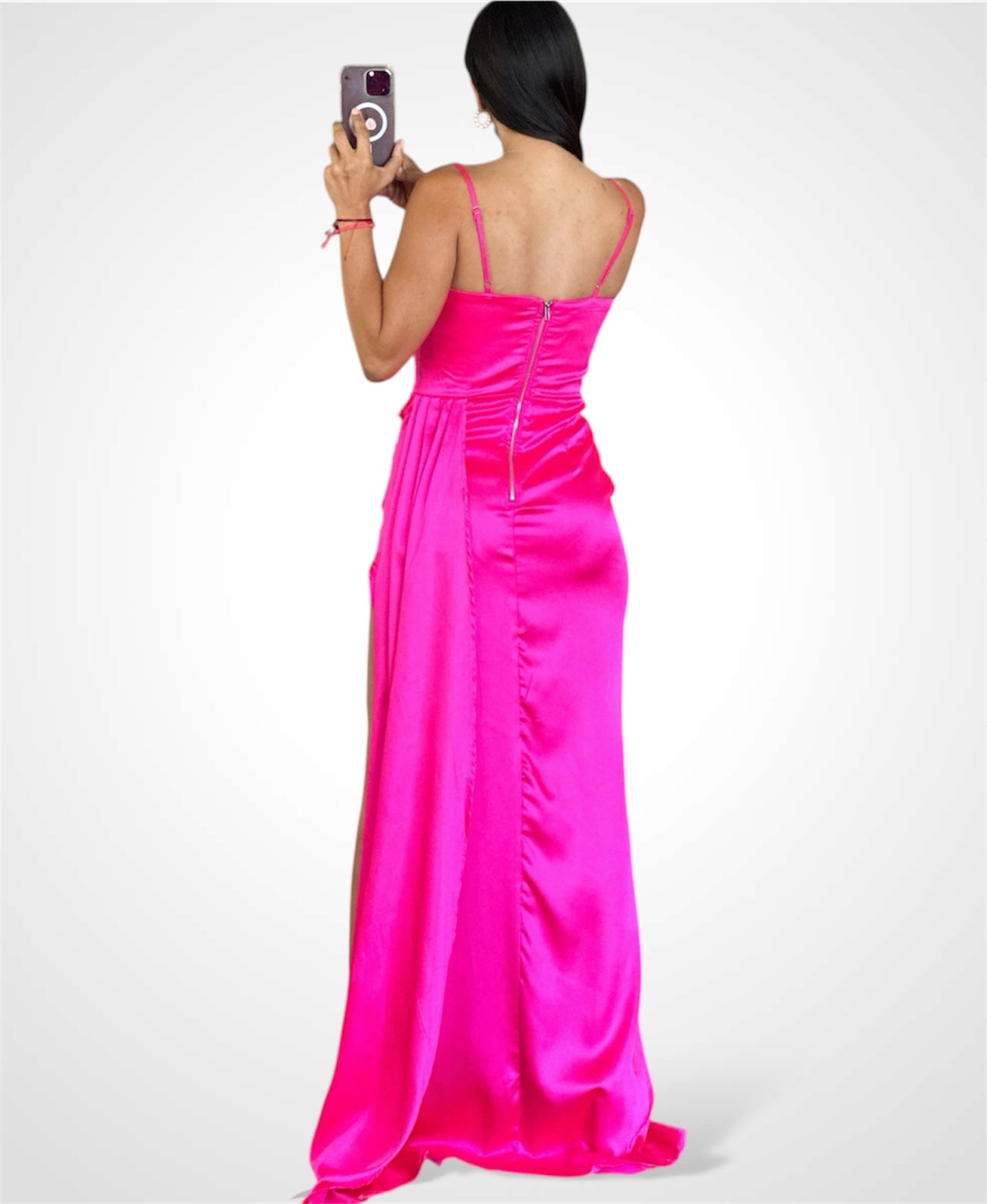 DRAPED SATIN GOWN