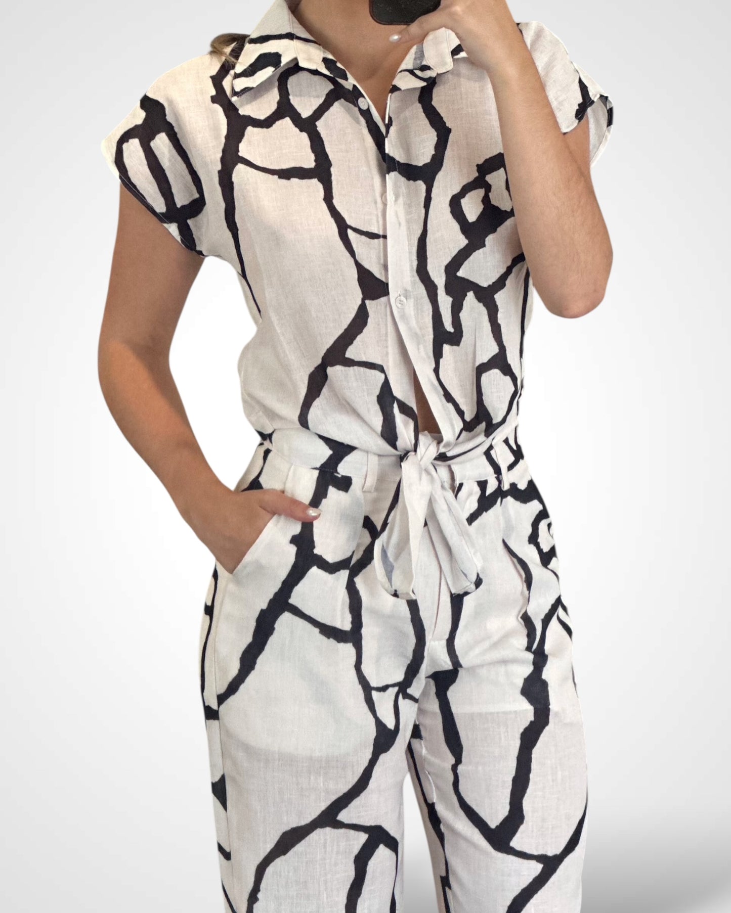Abstract Pant Set