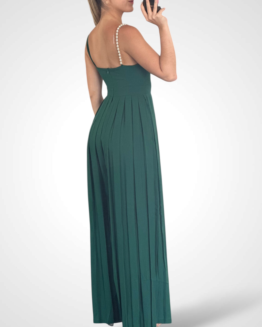 GREENPearl Detail Wide Leg Jumpsuit