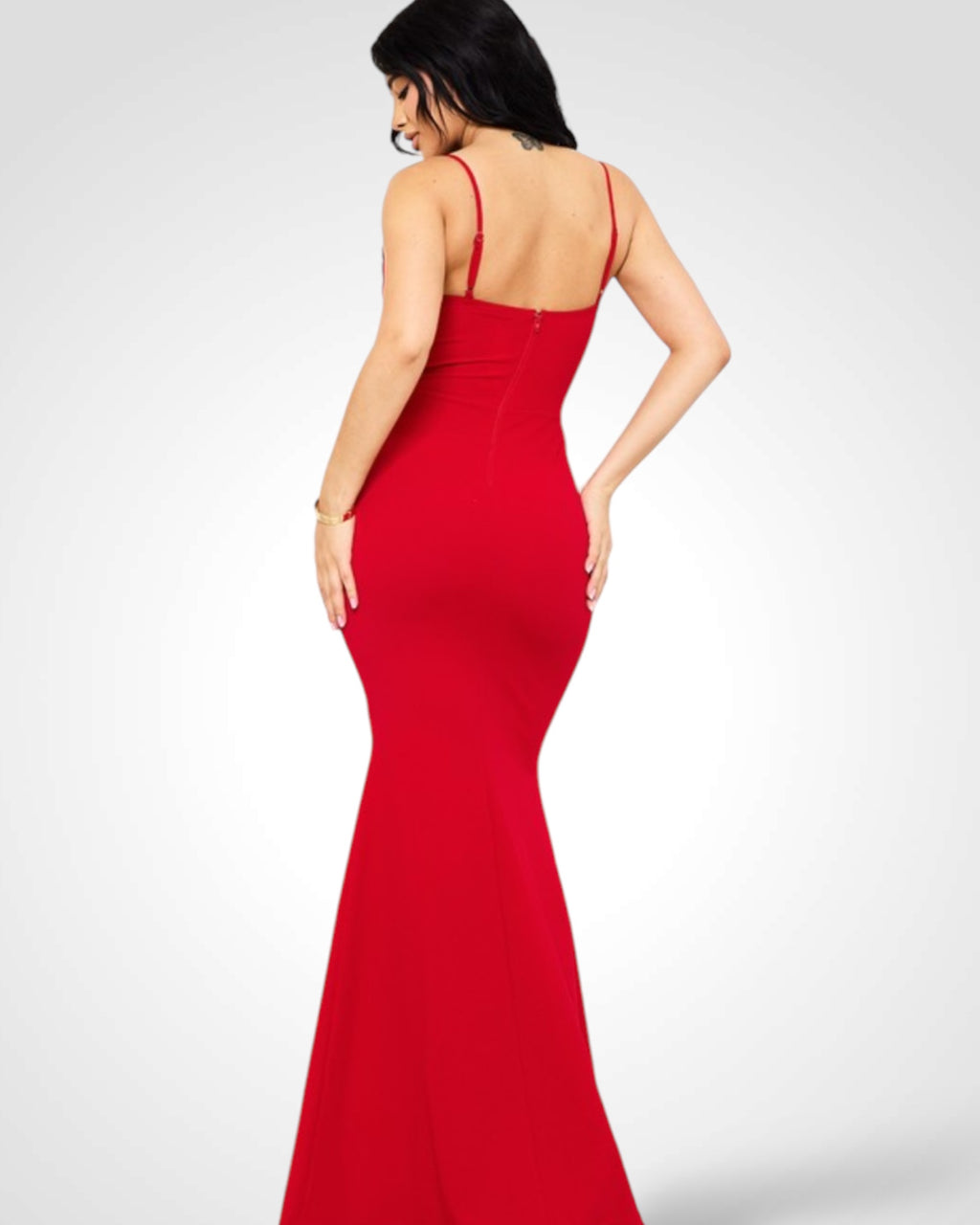 FLOWER EMBELLISHED BUST MERMAID MAXI DRESS