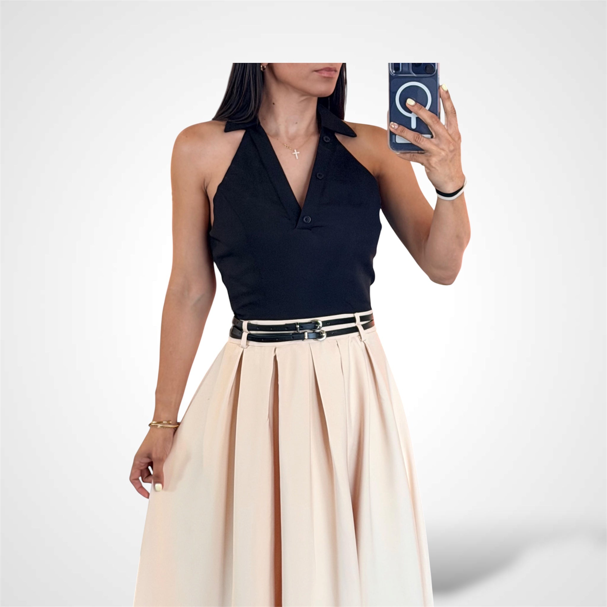 Black Two Tone Dress-2
