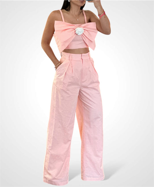 Blush Bow Crop Top