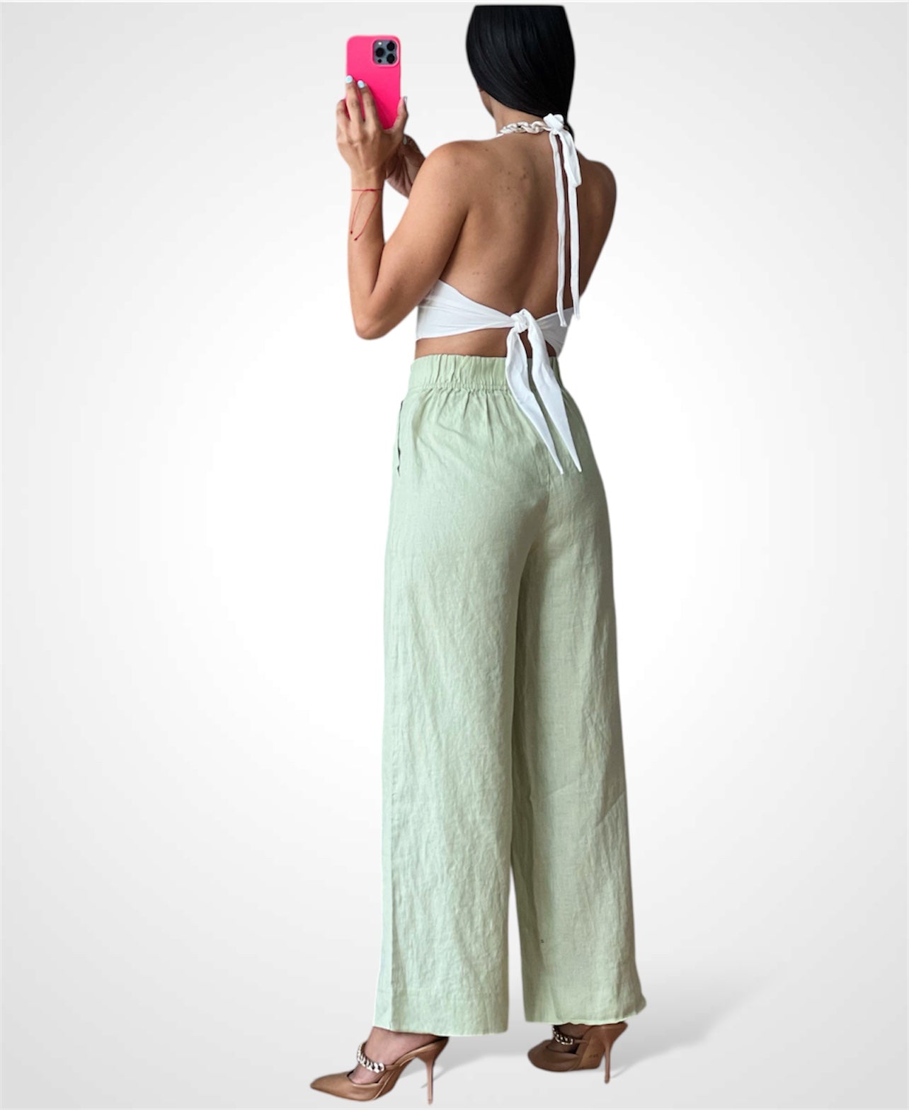 Chain Neck Crop Top•-3