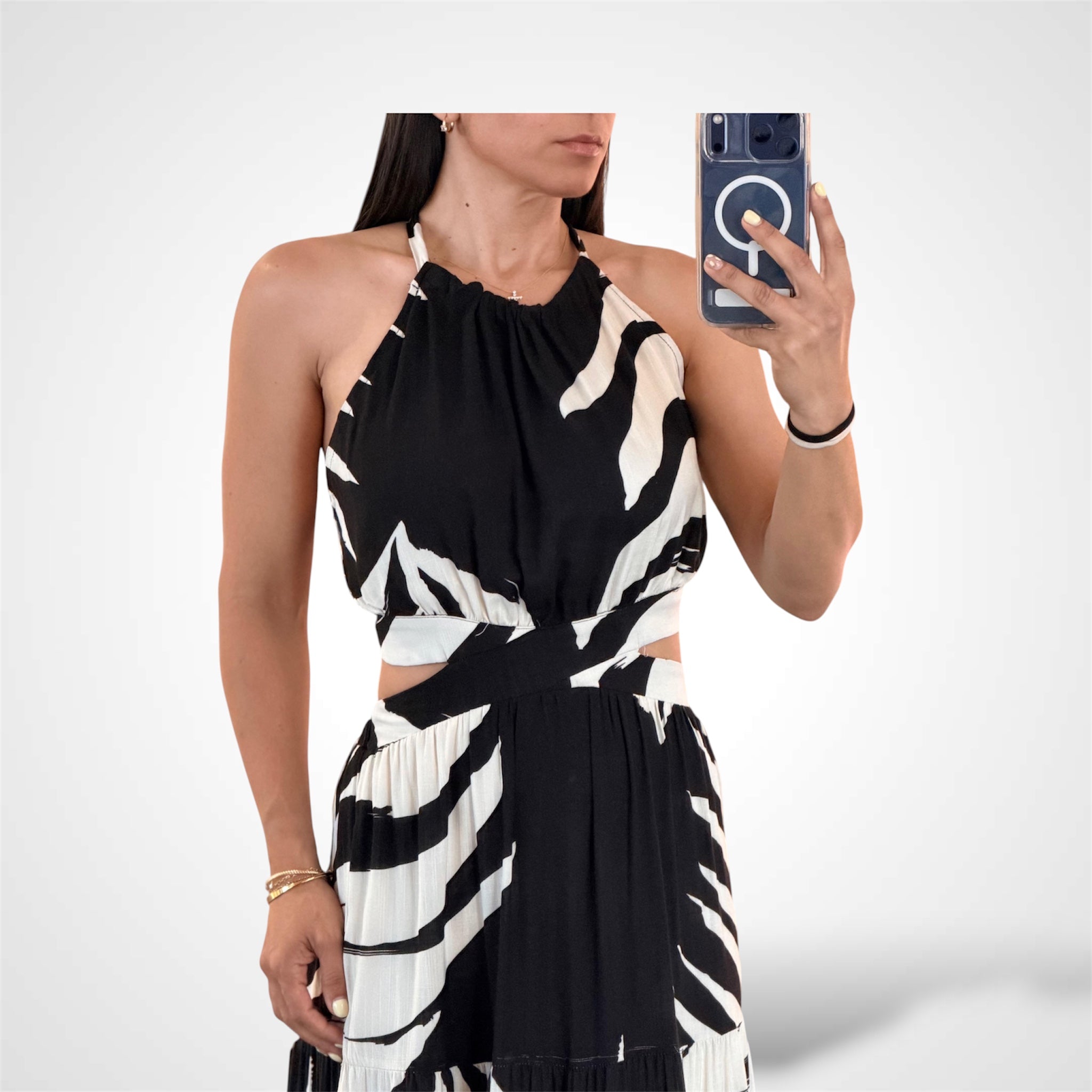 Leaf Cut Out Maxi Dresses-2
