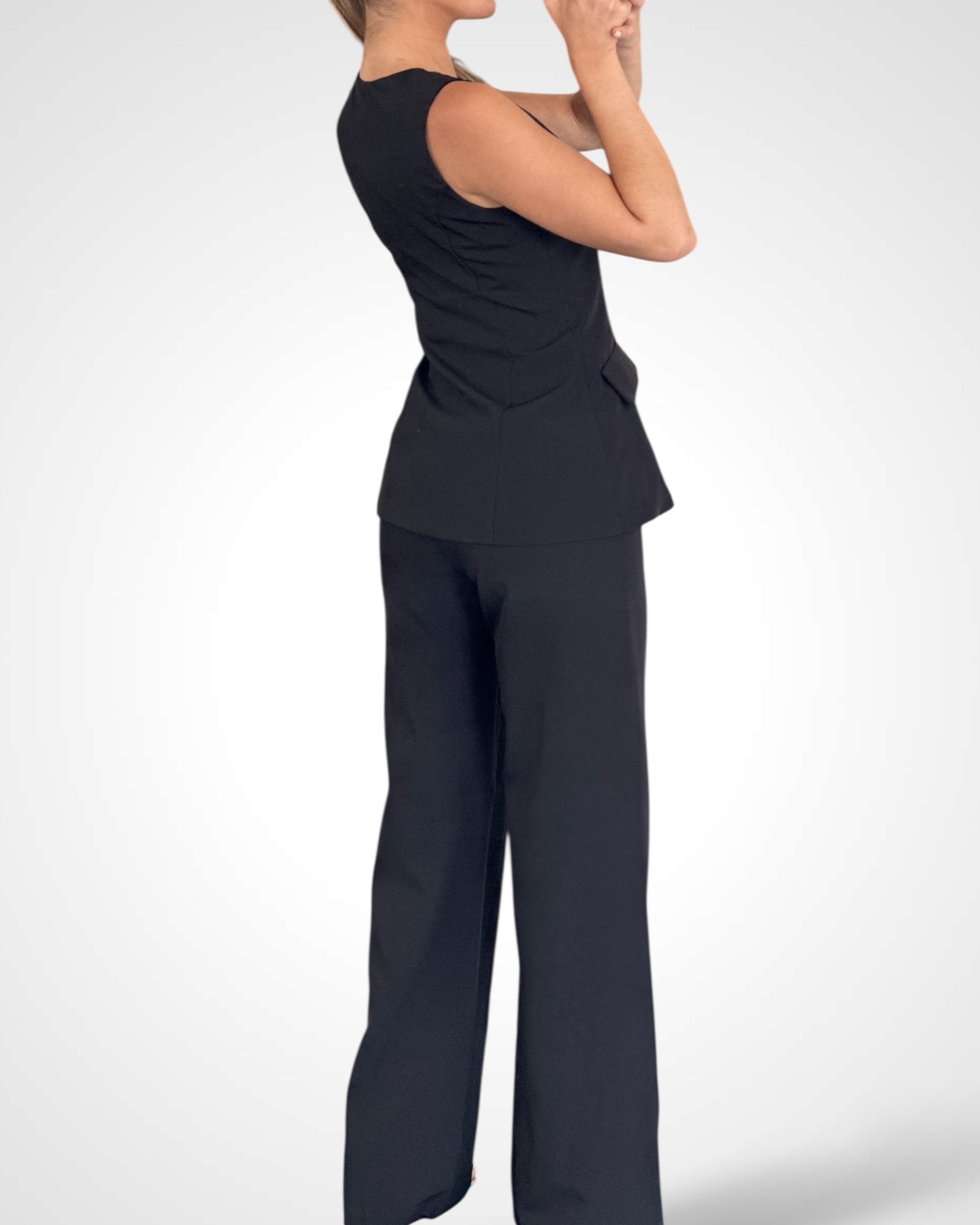 Black Gold Accent Jumpsuit