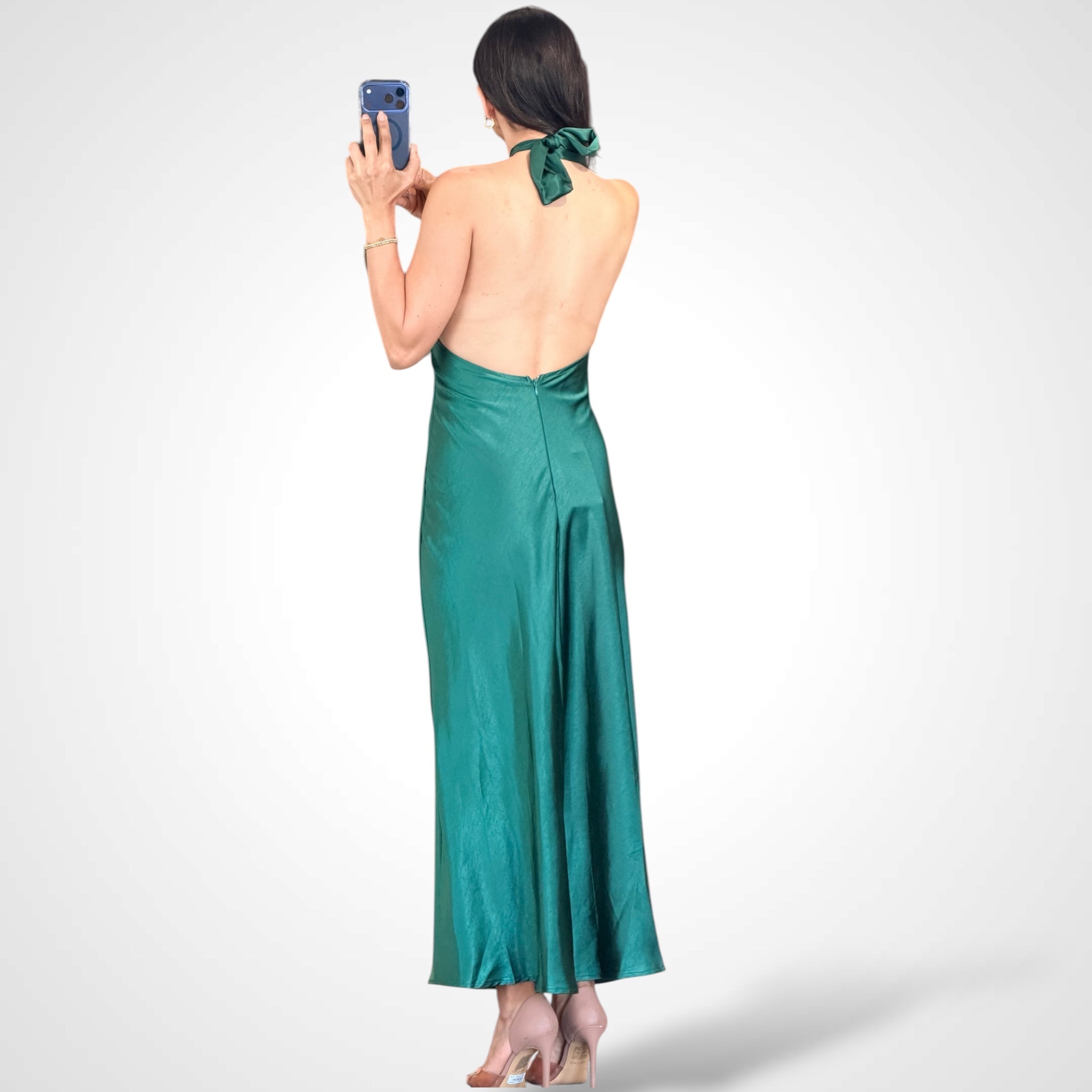 WRAP HALTER MAXI DRESS•-3