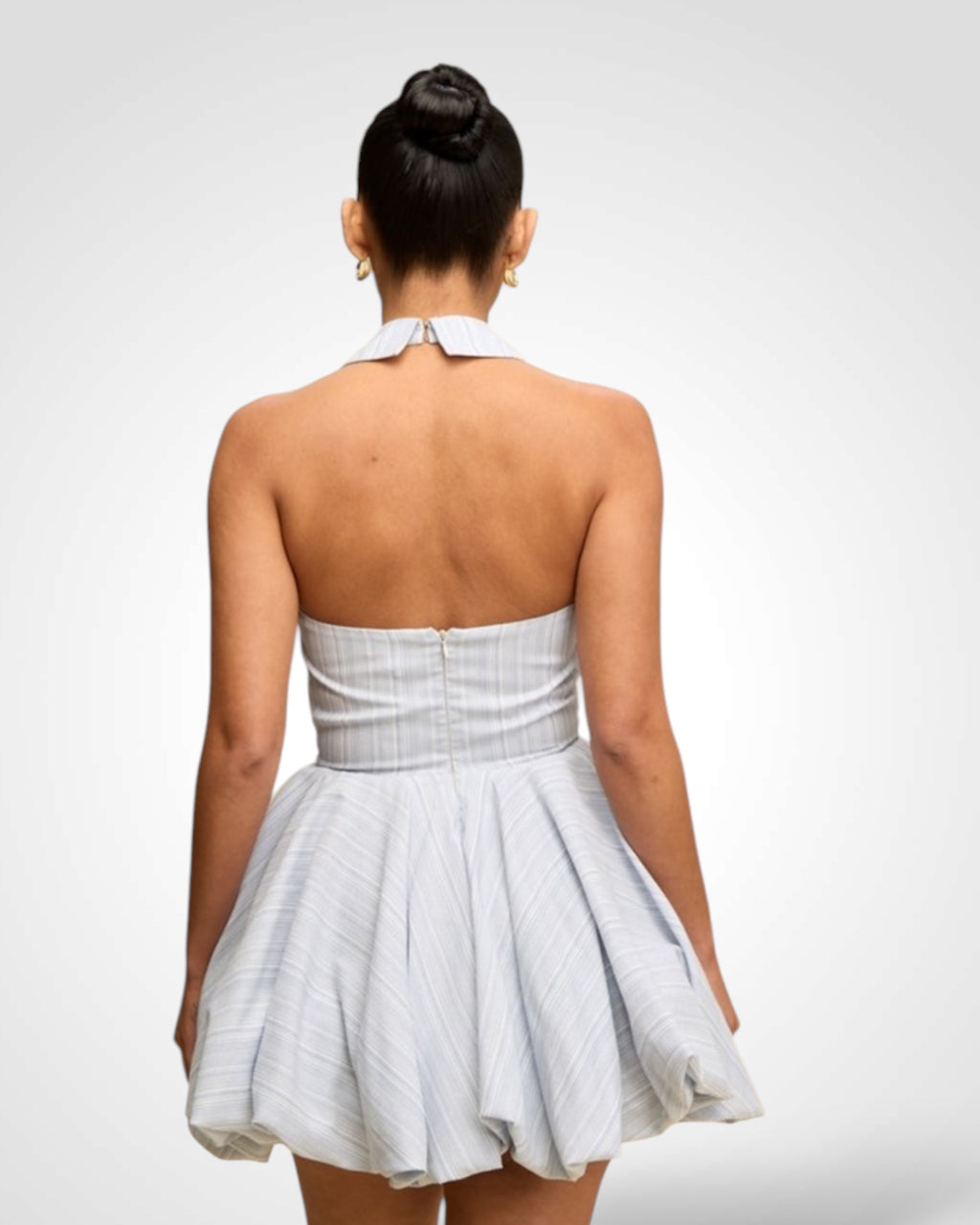 STRIPE TIE FRONT BUBBLE DRESS