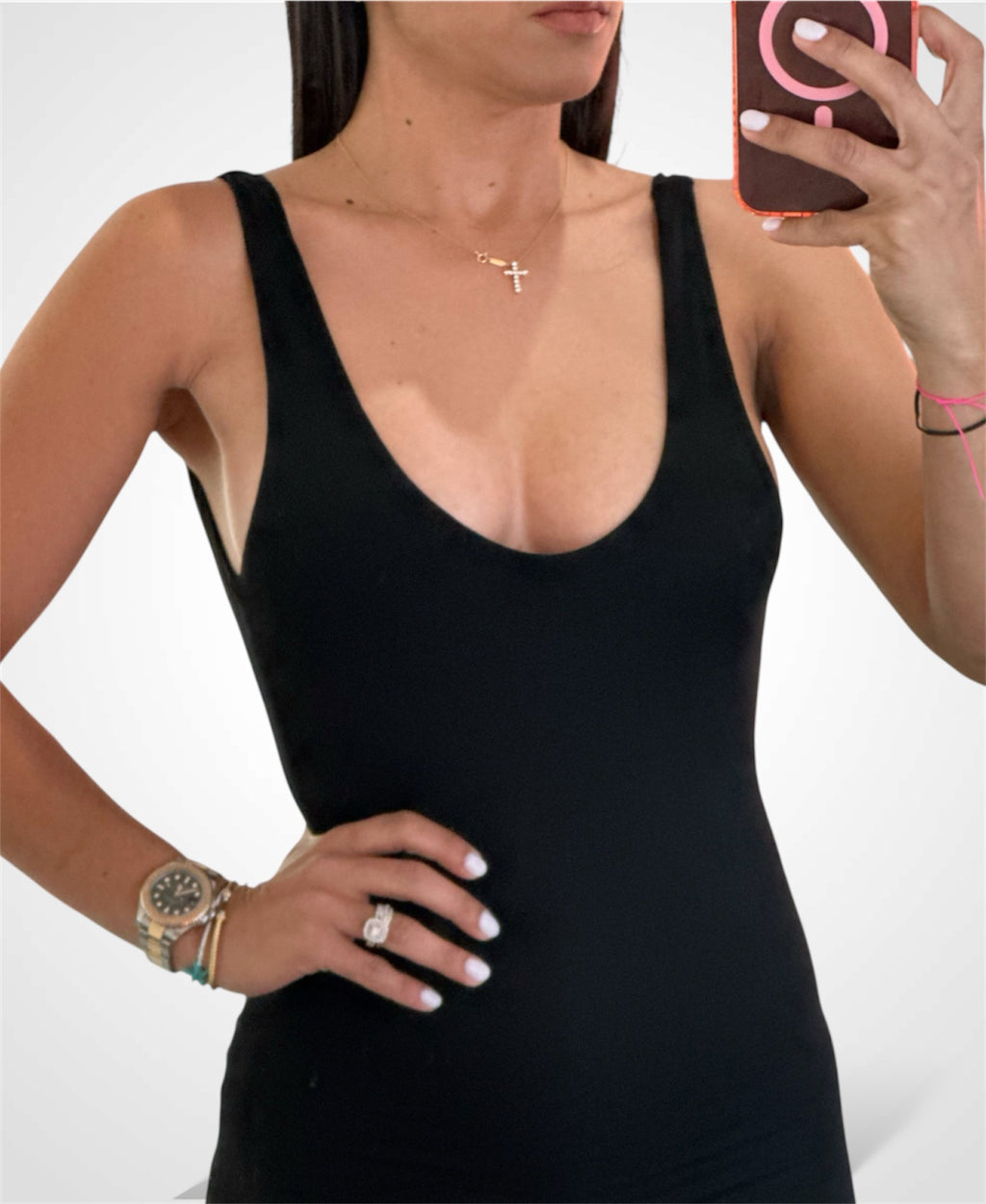 V-SHAPE TWISTED OPEN BACK SLIT MAXI DRESS