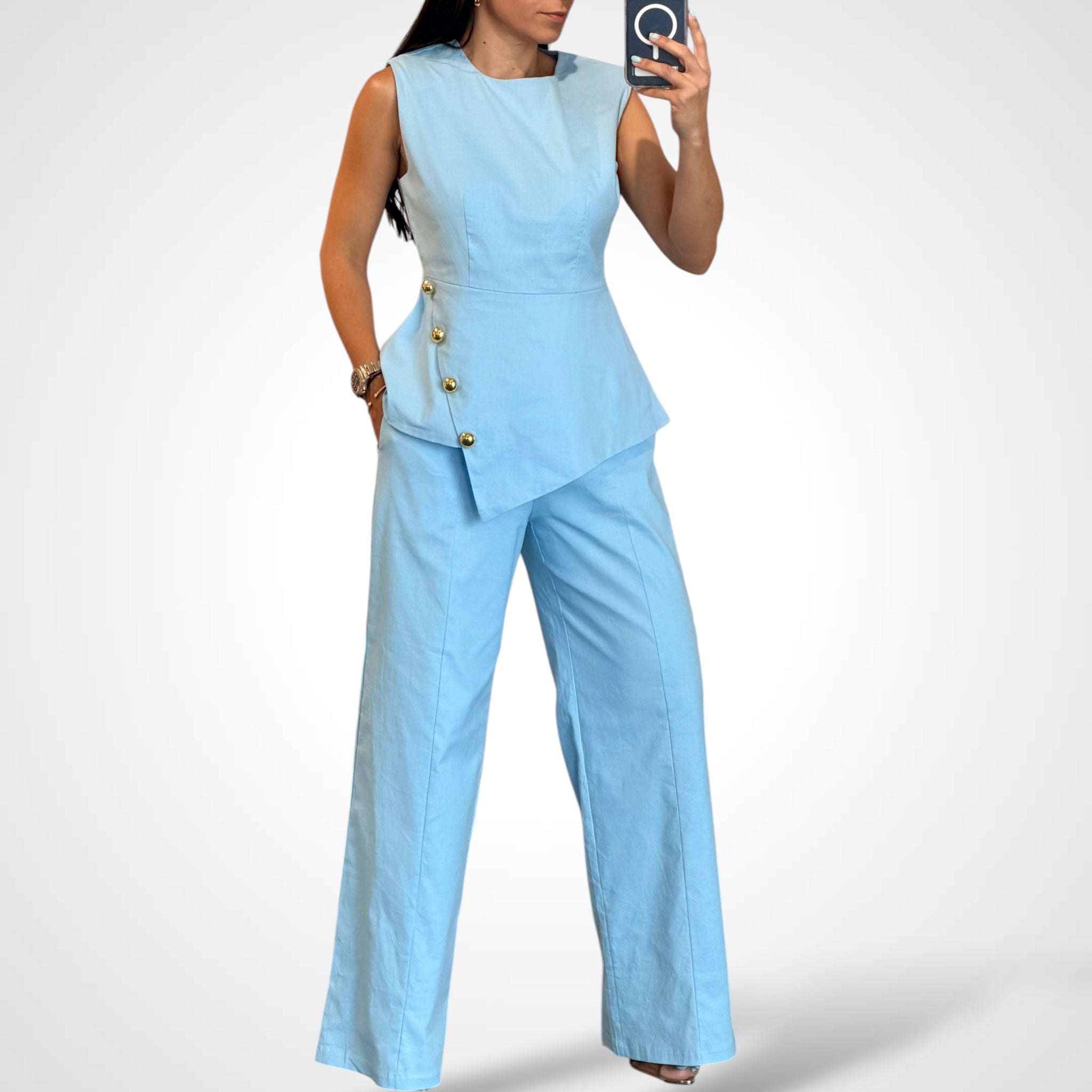 Baby Blue Long Pants Set